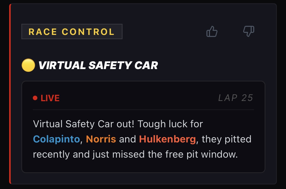 [Lap 25 VSC alert]